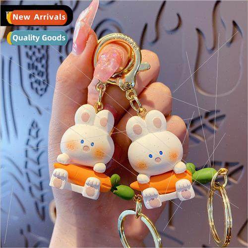 Resin bunny radish couple couples button keychain creative c