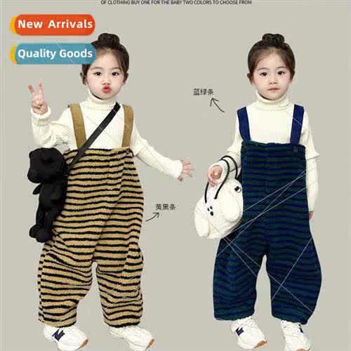 Childrens pants 2023 fall and winter new childrens wool back