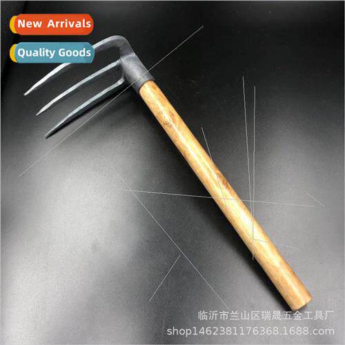 Three-tooth nail rake Integral grappling hook Garden nail ra