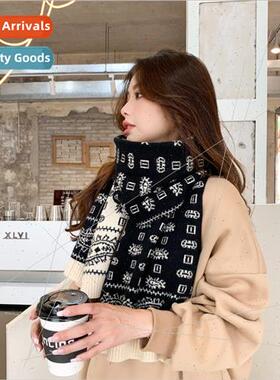 Scarf female winter faux cashmere knitted Korean woolen girl
