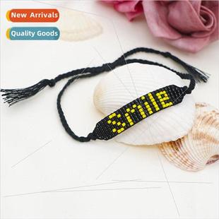 beaded Smile smile Rice bracelet handmade alphabet ins beads