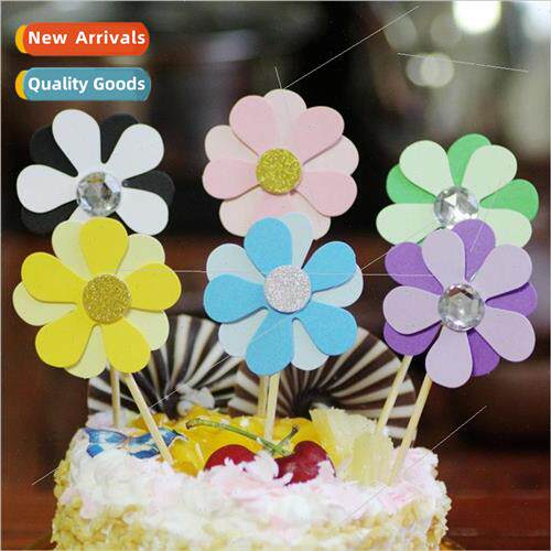Super beautiful pink black small flowers toothpick insert fl