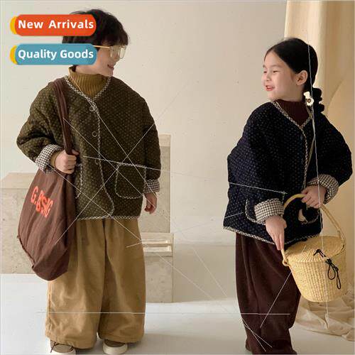 Childrens cotton jacket 2023 winter  boys and girls Korean