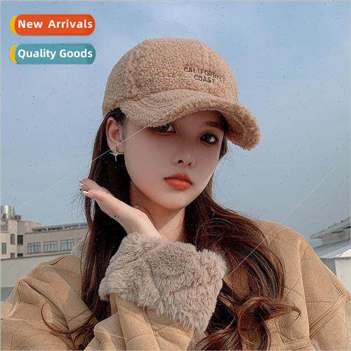 Baseball cap female winter Korea big head circumference lamb