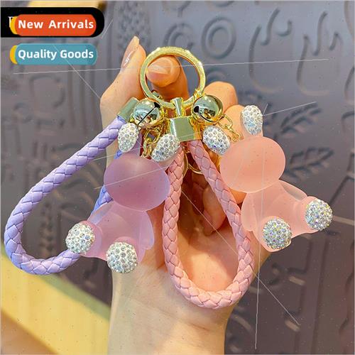 Diamond crystal rabbit cartoon resin keychain pendant cute c