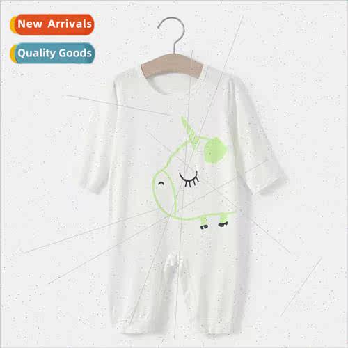 One-piece pajamas baby boy children summer thin section moda