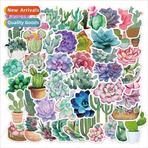 50 cartoon succulent cactus plant graffiti stickers luggage