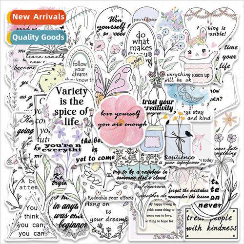 50 pcs shengjing small fresh inspirational phrases stickers