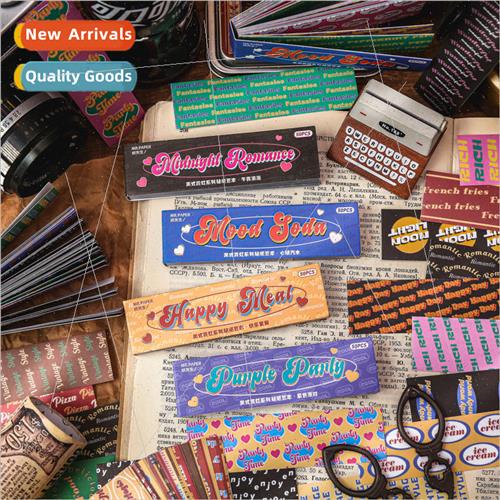 Stickers bean book American neon series light retro goo card