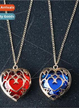 New The Legend of Zelda Peach Crystal Necklace Wisp Heart Ge