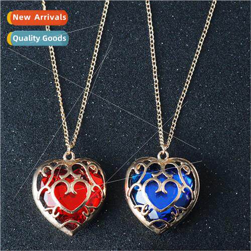New The Legend of Zelda Peach Crystal Necklace Wisp Heart Ge