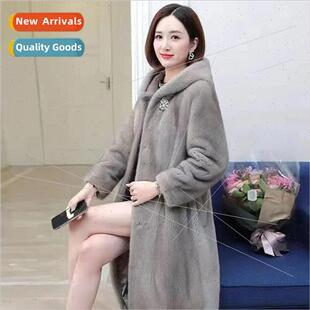 one mink gold new velv velvet fur female 2022 coat