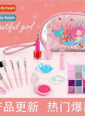 Children girls makeup toys mermaid bag makeup combing set pr