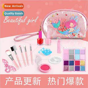 Children girls makeup toys mermaid bag makeup combing set pr