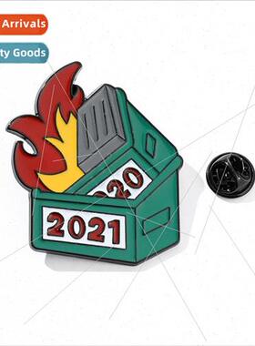 Fire Bucket Pin 2022 Dumpster on Fire Enameled Metal Lapel P