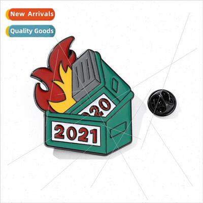 Fire Bucket Pin 2022 Dumpster on Fire Enameled Metal Lapel P
