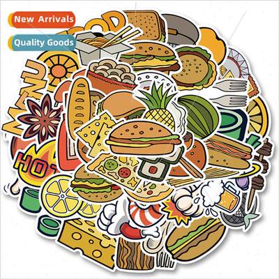 50 cartoon food cheese burger graffiti stickers decoration l