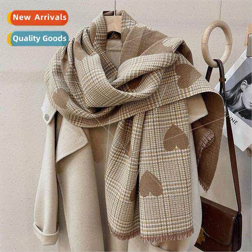 Fashion scarf female winter Korean  of the love plaid double
