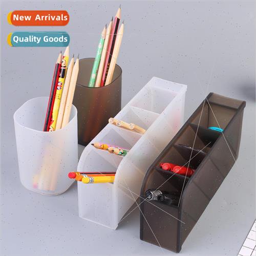 Slant inserted frosted pen holder desk organizer desk statio
