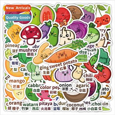 60 text fruit and vegetable stickers decorative luggage guit