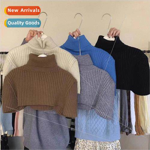Korea short versatile wool knitted scarf female thickened hi