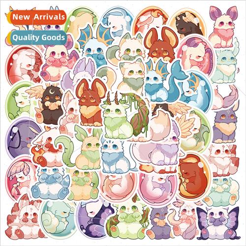 50 cartoon fantasy creatures unicorns cute animal stickers l