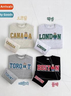 Childrens clothing 2023 spring childrens cartoon bear Yankee