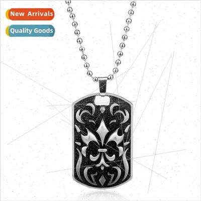 Star mens personalized casting tag necklace punk vintage cro