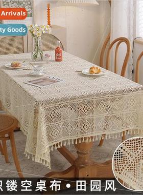 American Rustic Crochet Table Cloth Knitting Hollow Tableclo