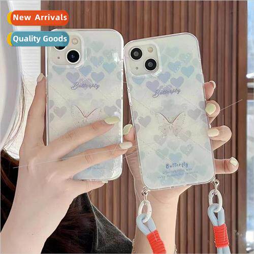 Small fresh blue love butterfly 适用 Apple 12 phone case 13P