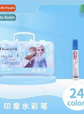 Stamp watercolor pencils set of childrens painting elementar