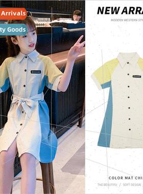 2023 new childrens clothing girls fashion dress summer secti