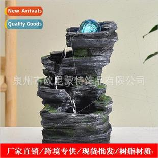 Patent creative rustic rockery alpine water fountain desktop