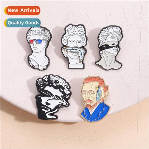 Creative Celebrity Art Plaster Head Brooch Clothing Accessor