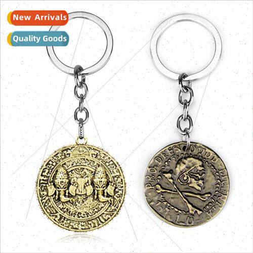 Game  Mystic Seas 4 Gold Coin Keychain Thiefs End Drake Vint