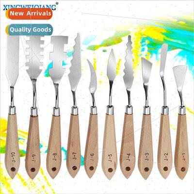Wooden handle oil painting knife scraper art color mixing sc