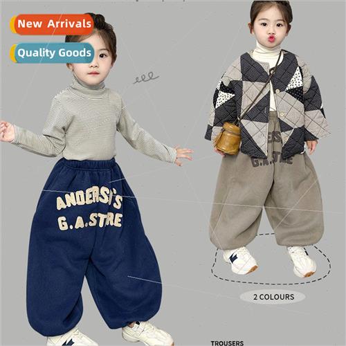 2023 fall and winter new Korean baby girl letters printed sw