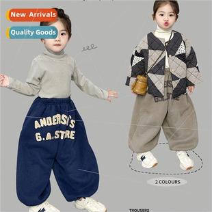 baby and printed letters girl Korean new winter fall 2023