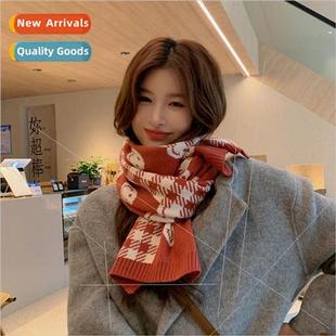 plaid knitted sided double face smiley the Korean New
