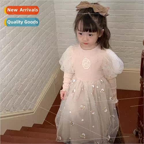 Korean childrens wear 2023 spring new girls cute love bear m
