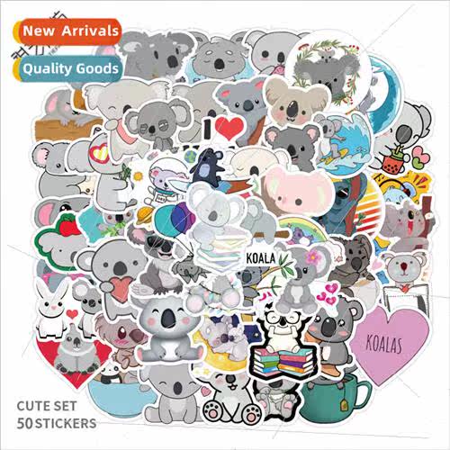 50 cute cartoon animals koala doodle stickers water cup car