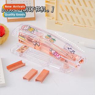 Rose gold ins transparent stapler unprinted simple office ha