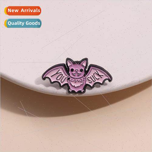 English brooch animal monster cute pink small bat metal badg
