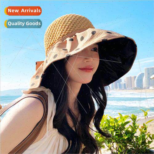 2023 Korea hat female summer mesh hollow top black rubber su