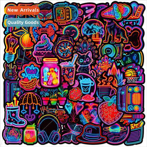 50 neon small fresh stickers creative small fresh ins  neon