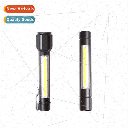 New COB gift box flashlight stch zoom bright flashlight USB