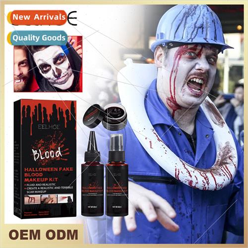 Halloween Fake Blood Makeup Set Horror Atmosphere Realistic