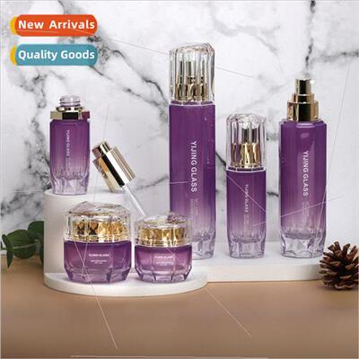 New thick bottom octagonal bottle glass bottle toner milk hy