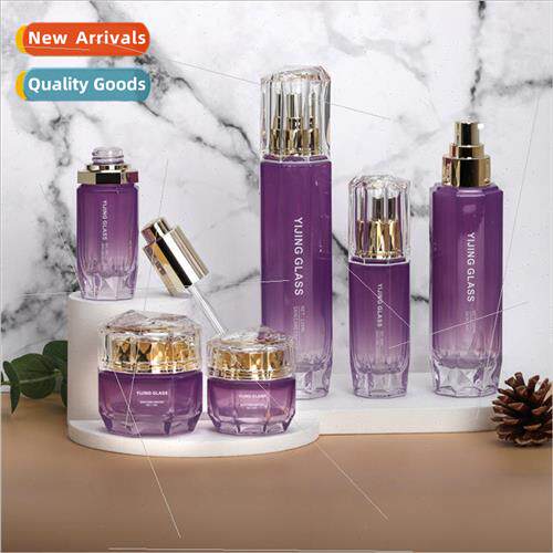 New thick bottom octagonal bottle glass bottle toner milk hy