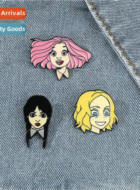 New Wednesday Metal Badge Wednesday Coyote Girl Alloy Lacque